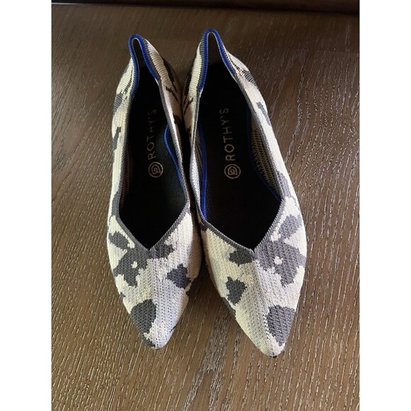 Rothy's The Point Ash Grey Camo Print Flats RARE RETIRED Size 10.5 - Picture 5 of 16